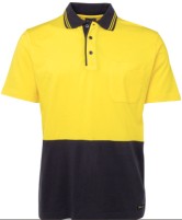 Hi Vis S/S Cotton Polo - Yellow/Navy  | PD-6CPHV LHB E-1091 